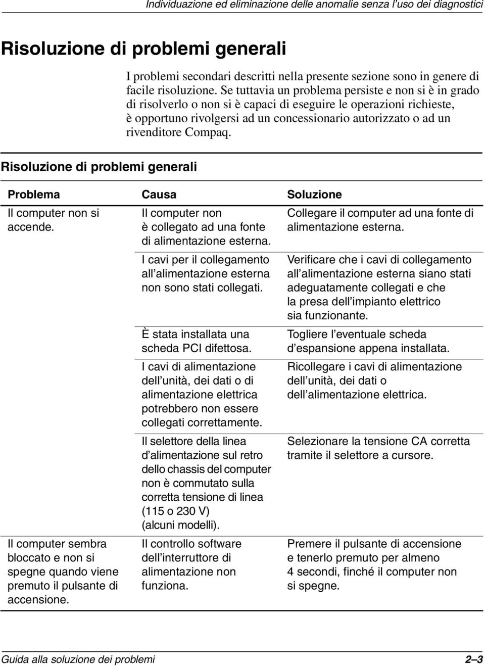 Se tuttavia un problema persiste e non si è in grado di risolverlo o non si è capaci di eseguire le operazioni richieste, è opportuno rivolgersi ad un concessionario autorizzato o ad un rivenditore