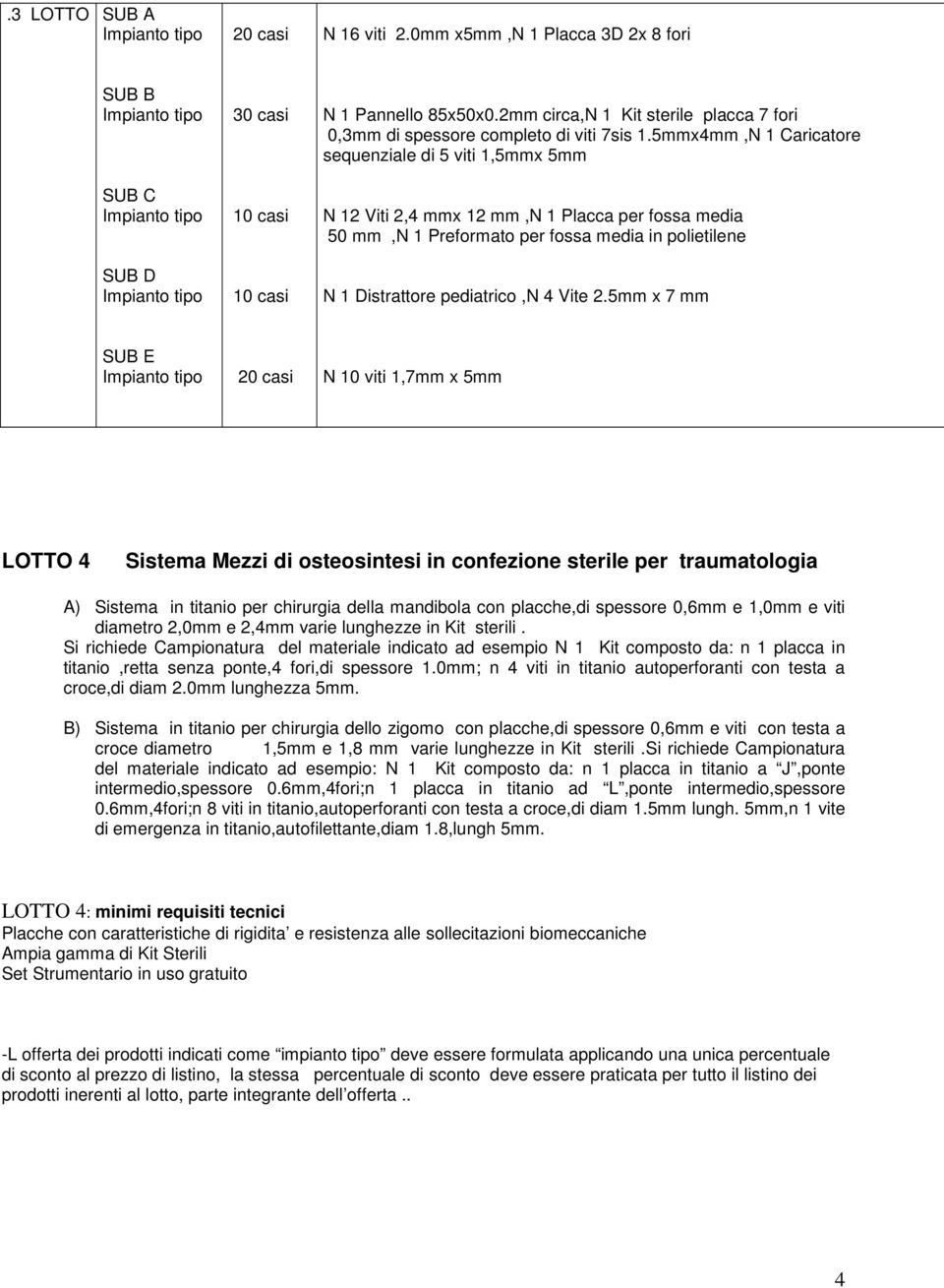 5mmx4mm,N 1 Caricatore sequenziale di 5 viti 1,5mmx 5mm N 12 Viti 2,4 mmx 12 mm,n 1 Placca per fossa media 50 mm,n 1 Preformato per fossa media in polietilene N 1 Distrattore pediatrico,n 4 Vite 2.