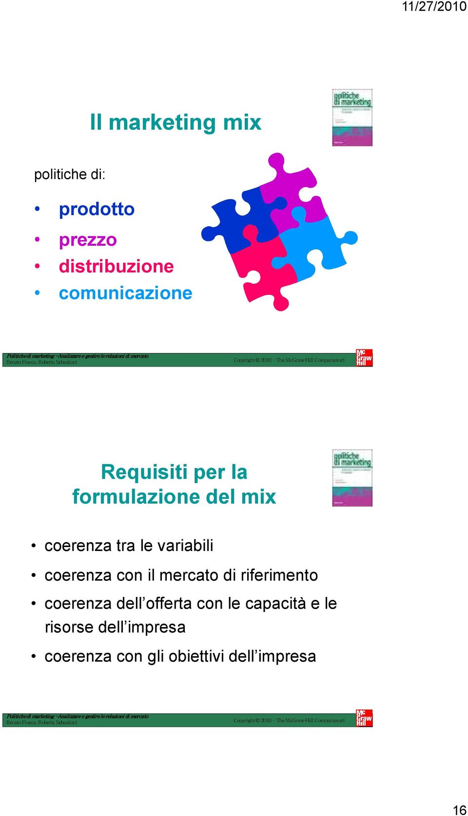 variabili coerenza con il mercato di riferimento coerenza dell offerta