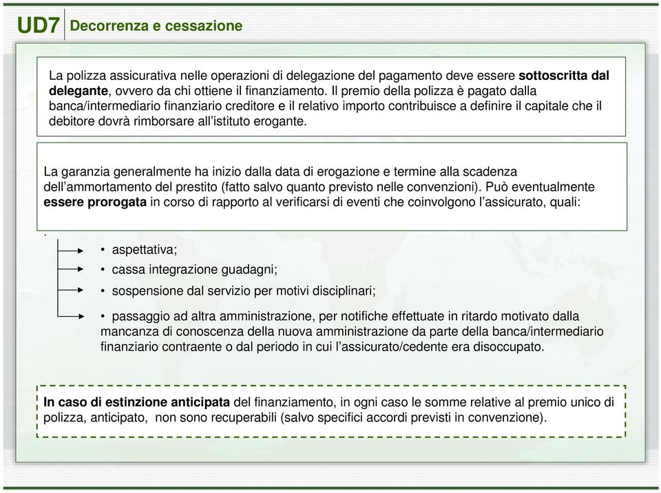 La garanzia generalmente ha inizio dalla data di erogazione e termine alla scadenza dell ammortamento del prestito (fatto salvo quanto previsto nelle convenzioni).