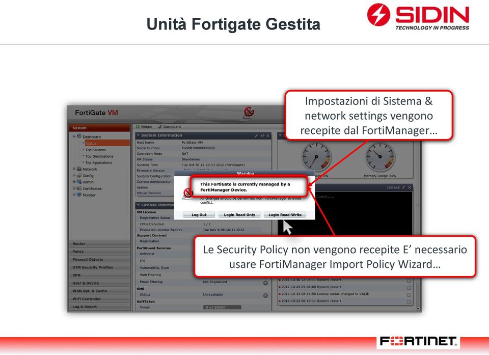 FortiManager Le Security Policy non vengono