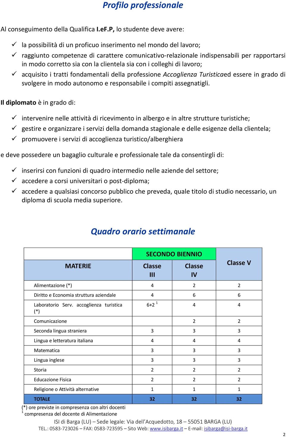 sia con la clientela sia con i colleghi di lavoro; acquisito i tratti fondamentali della professione Accoglienza Turisticaed essere in grado di svolgere in modo autonomo e responsabile i compiti