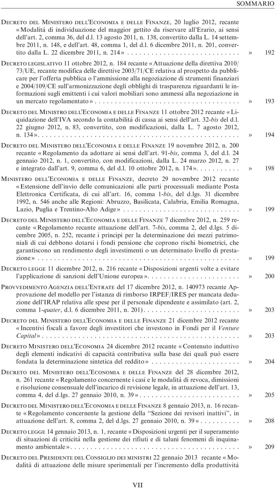 ..................» 192 Decreto legislativo 11 ottobre 2012, n.