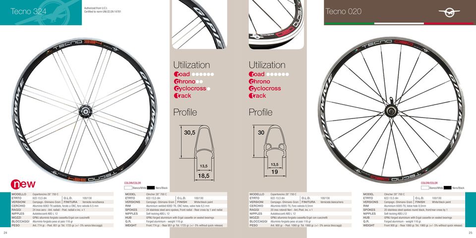 x 1 NIPPLES Autobloccanti ABS L 12 MOZZI GPMJ alluminio forgiato cassetta Ergal con cuscinetti BLOCCAGGI Alluminio forgiato peso al paio 116 gr PESO Ant. 774 gr. - Post. 951 gr. Tot. 1725 gr.