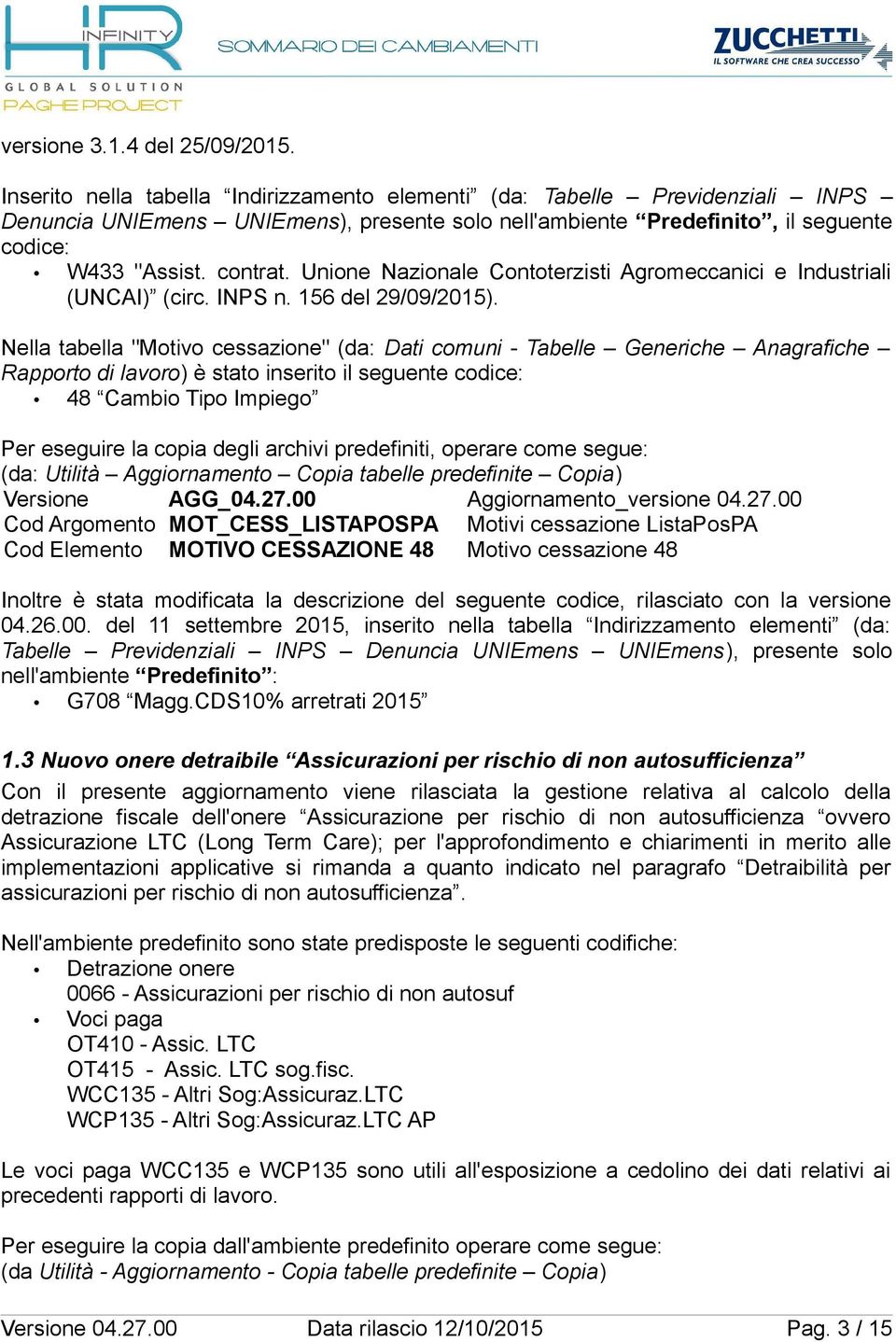 Unione Nazionale Contoterzisti Agromeccanici e Industriali (UNCAI) (circ. INPS n. 156 del 29/09/2015).