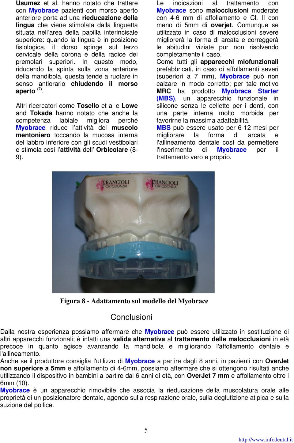 superiore: quando la lingua è in posizione fisiologica, il dorso spinge sul terzo cervicale della corona e della radice dei premolari superiori.