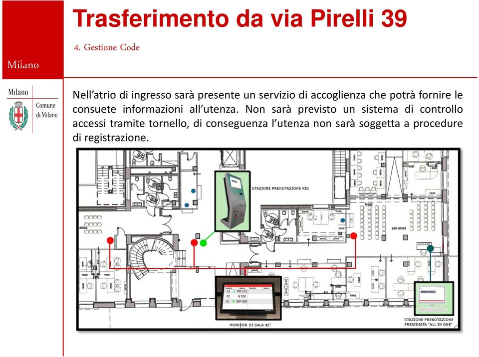 Non sarà previsto un sistema di controllo accessi tramite tornello,