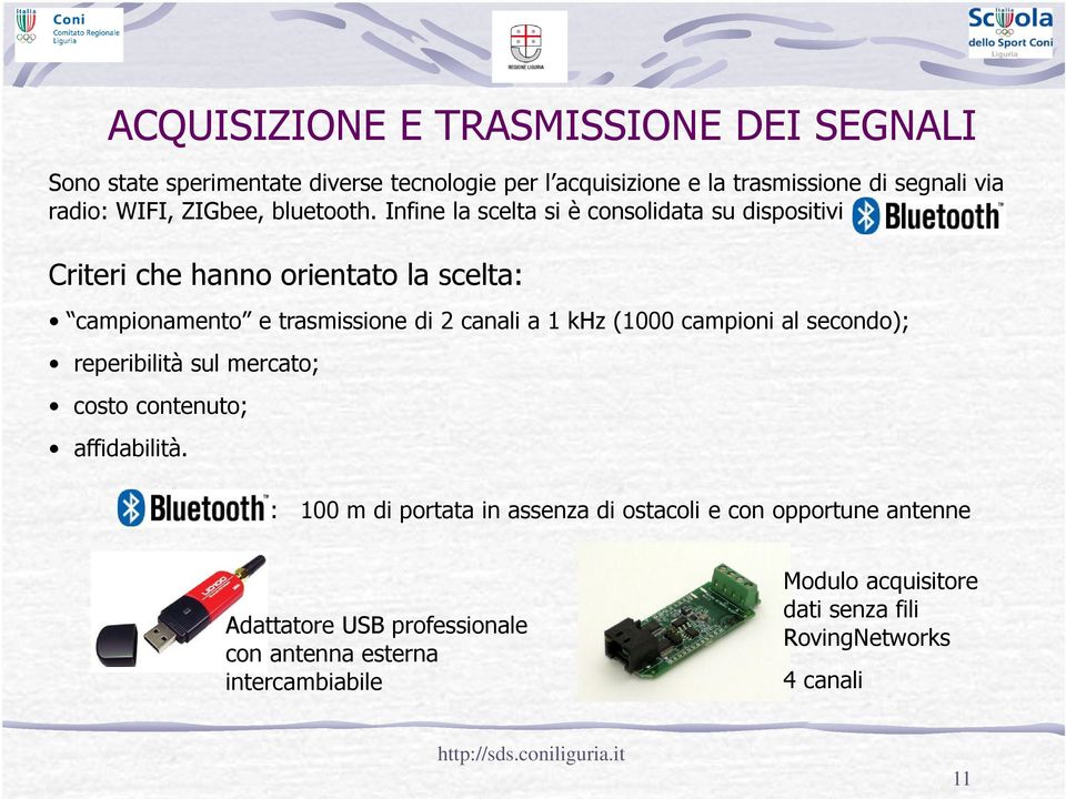 Infine la scelta si è consolidata su dispositivi Criteri che hanno orientato la scelta: campionamento e trasmissione di 2 canali a 1 khz (1000