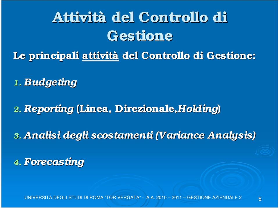 Reporting (Linea, Direzionale,Holding Holding) 3.
