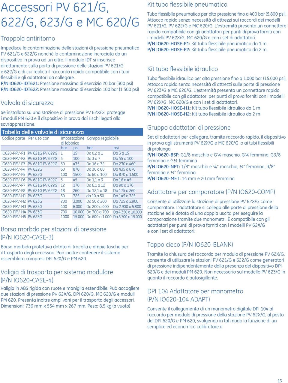 Il modulo IDT si inserisce direttamente sulla porta di pressione delle stazioni PV 621/G e 622/G e di cui replica il raccordo rapido compatibile con i tubi flessibili e gli adattatori da collegare.