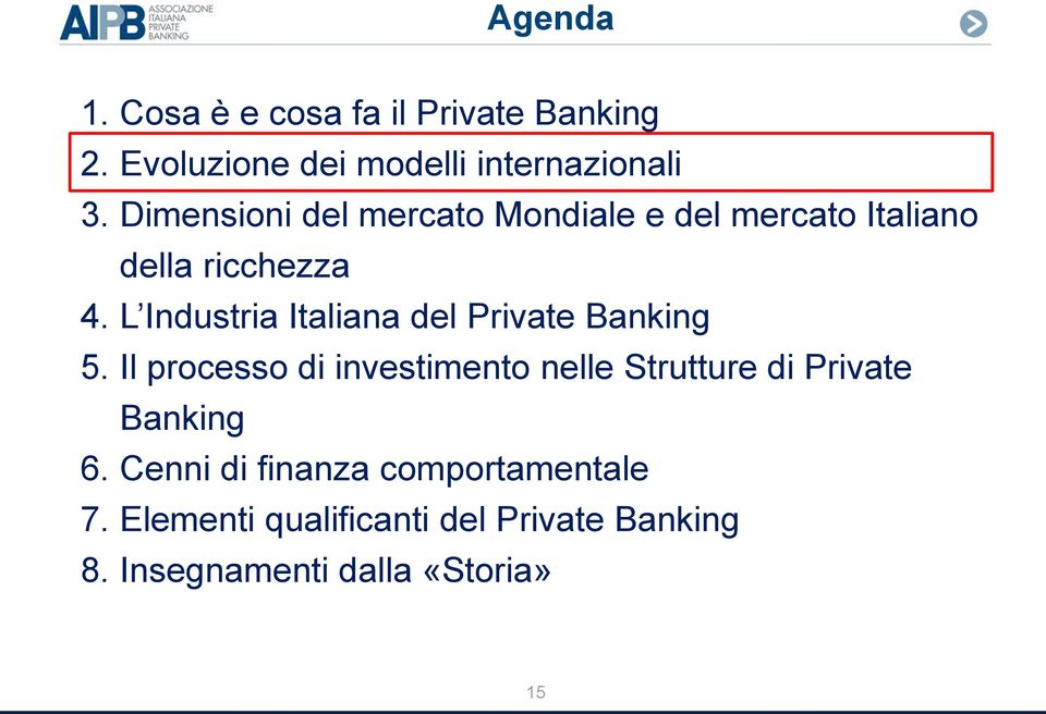 L Industria Italiana del Private Banking 5.