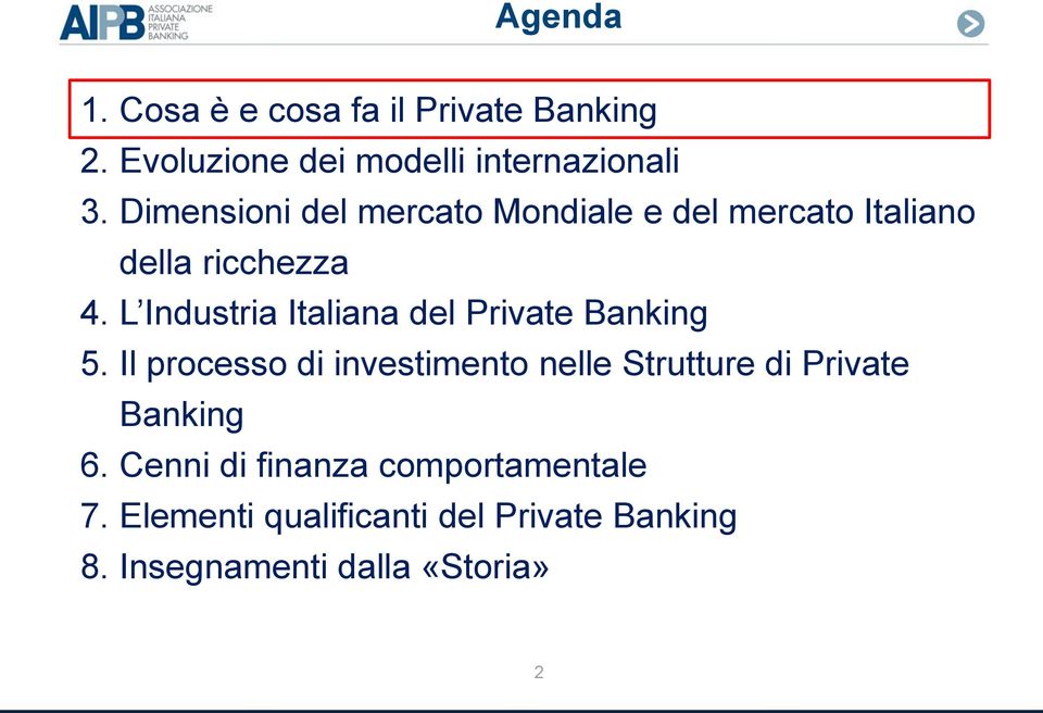 L Industria Italiana del Private Banking 5.