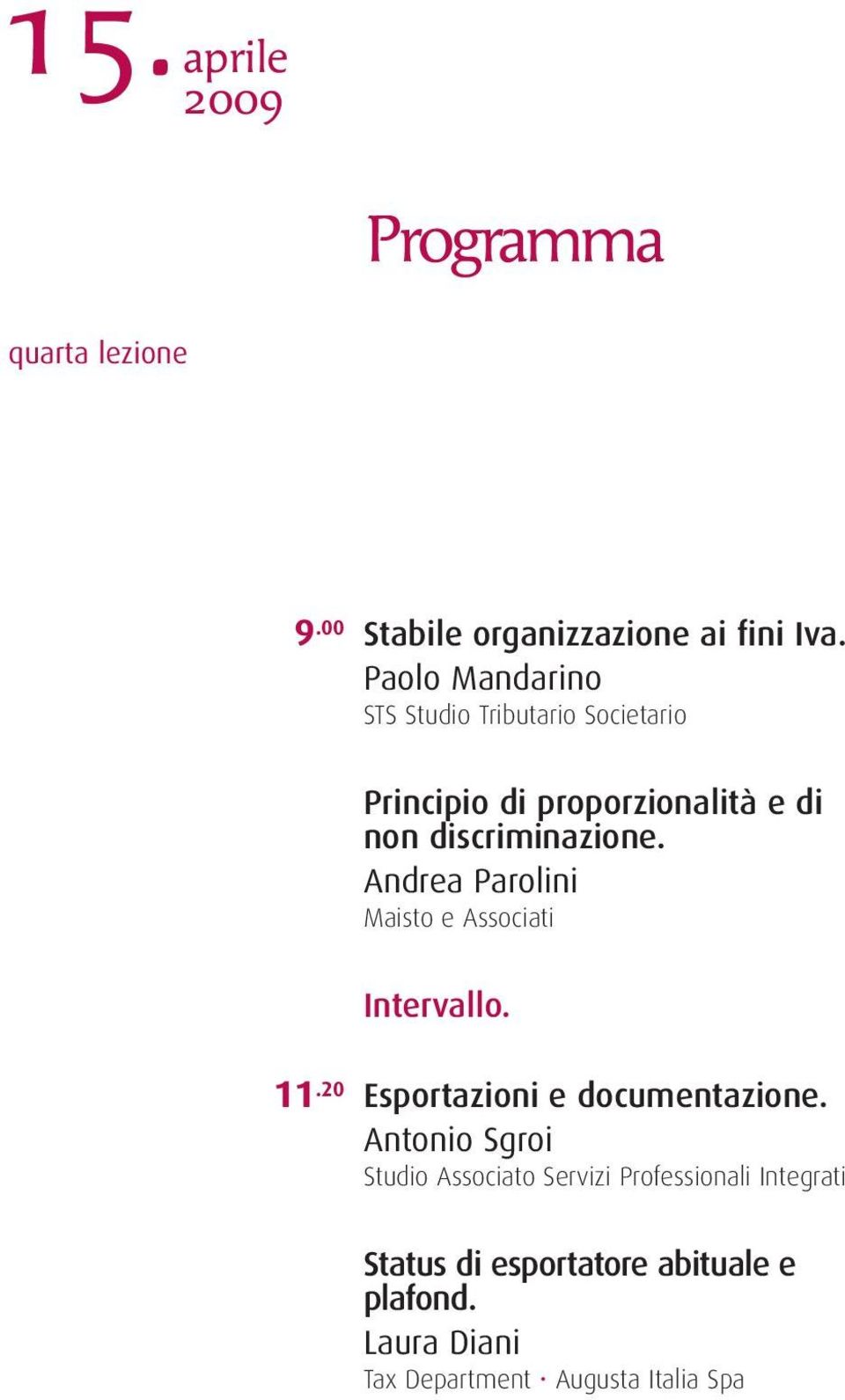 Andrea Parolini Maisto e Associati 11.20 Esportazioni e documentazione.