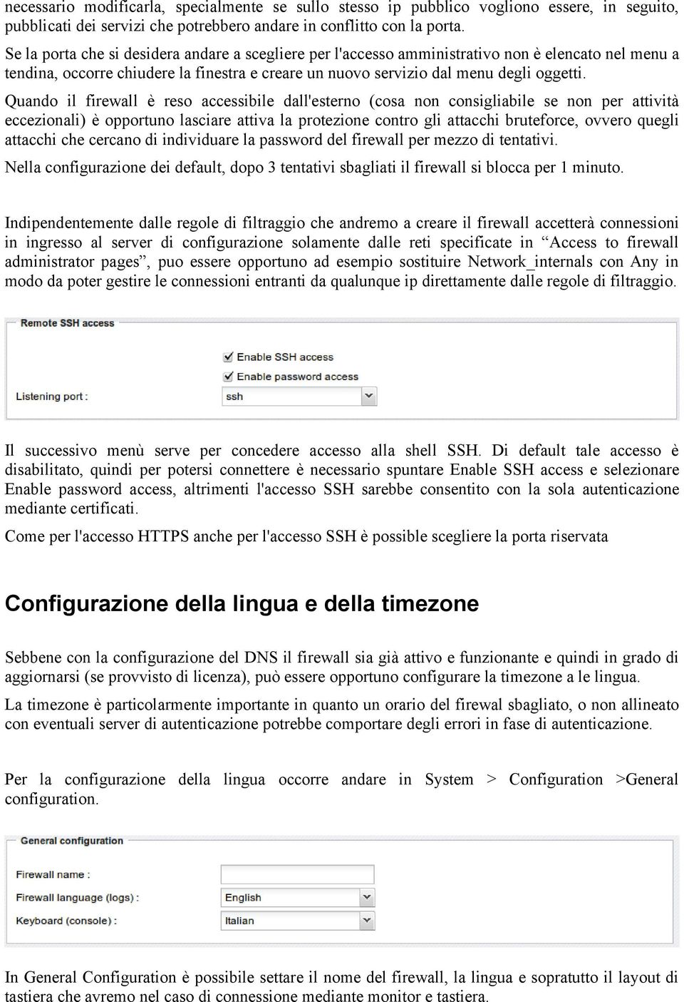 Quando il firewall è reso accessibile dall'esterno (cosa non consigliabile se non per attività eccezionali) è opportuno lasciare attiva la protezione contro gli attacchi bruteforce, ovvero quegli