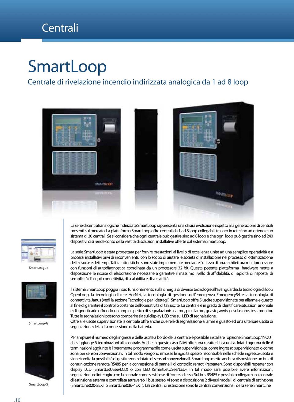 La piattaforma SmartLoop offre centrali da 1 ad 8 loop collegabili tra loro in rete fino ad ottenere un dispositivi ci si rende conto della vastità di soluzioni installative offerte dal sistema