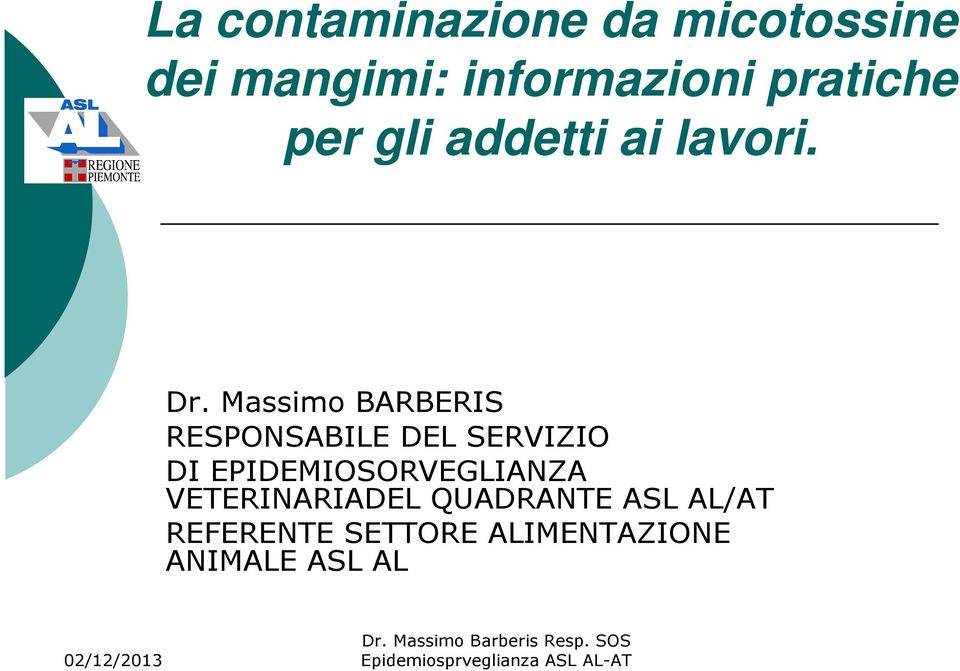 Massimo BARBERIS RESPONSABILE DEL SERVIZIO DI