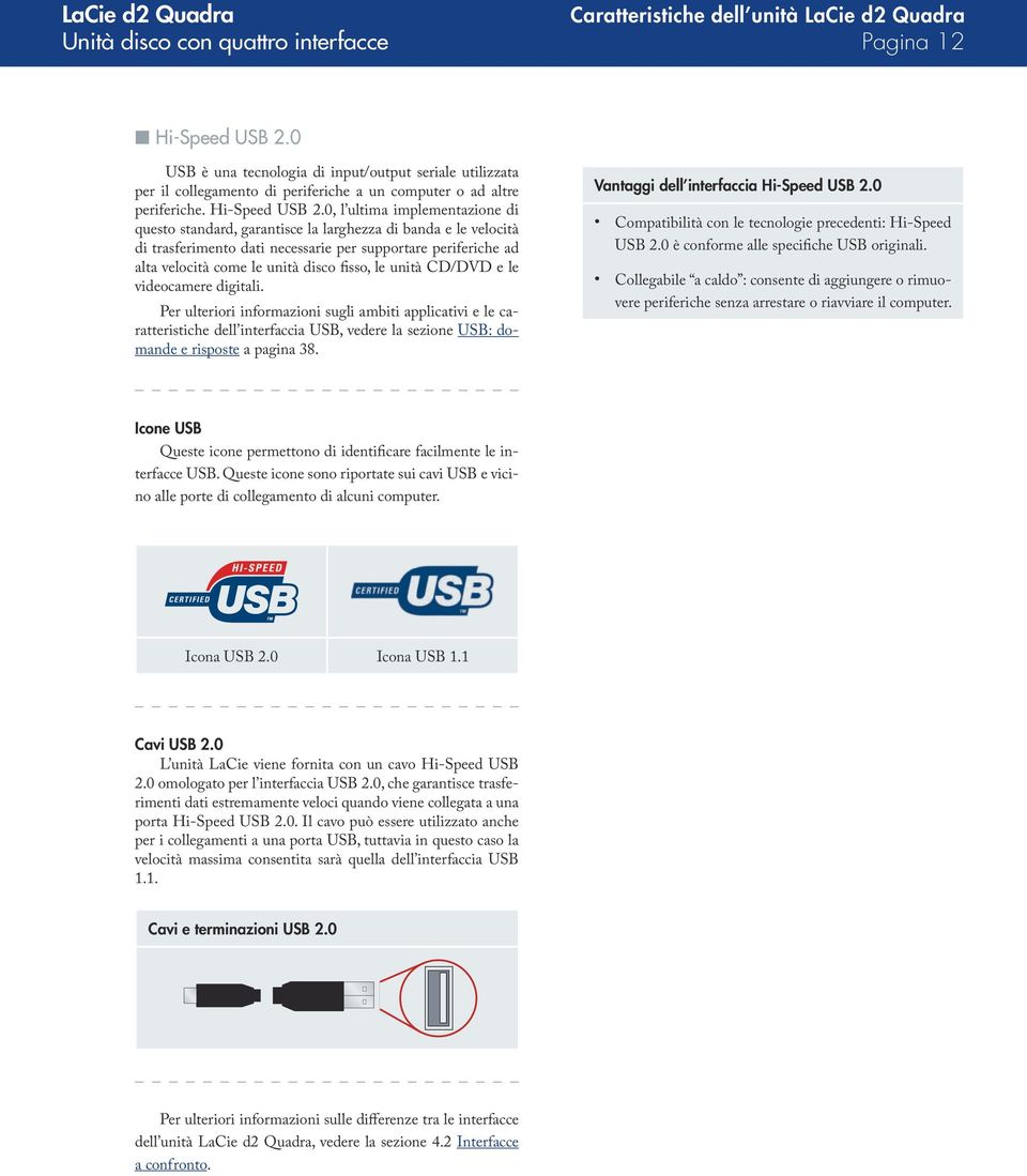 0, l ultima implementazione di questo standard, garantisce la larghezza di banda e le velocità di trasferimento dati necessarie per supportare periferiche ad alta velocità come le unità disco fisso,