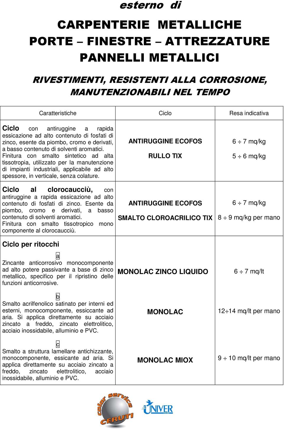 Finitura con smalto sintetico ad alta tissotropia, utilizzato per la manutenzione di impianti industriali, applicabile ad alto spessore, in verticale, senza colature.