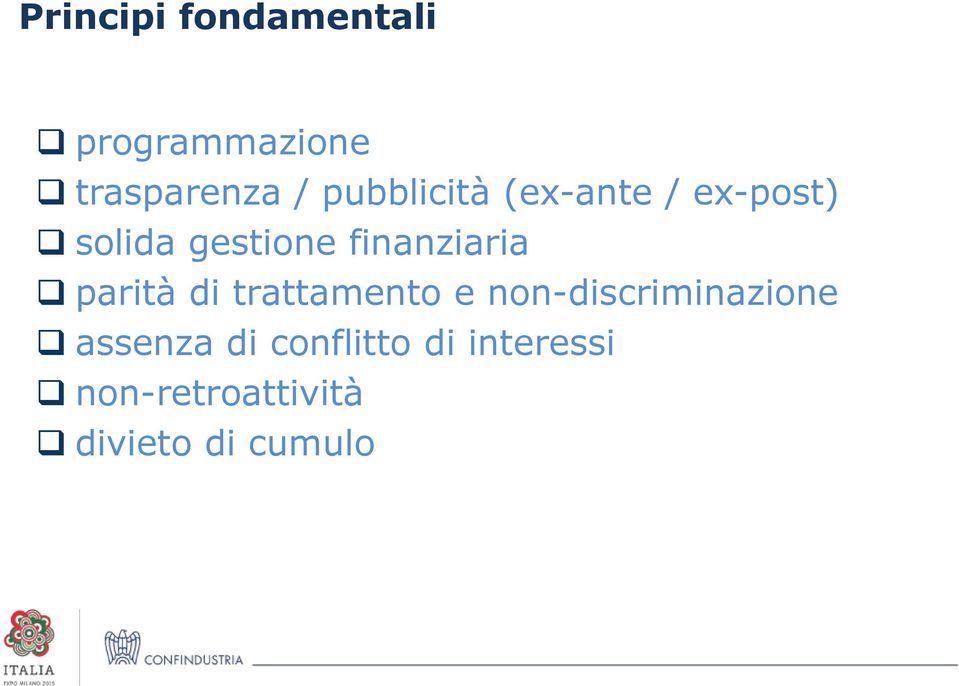 finanziaria parità di trattamento e non-discriminazione