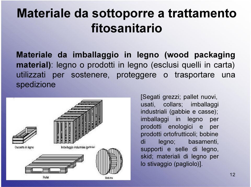 pallet nuovi, usati, collars; imballaggi industriali (gabbie e casse); imballaggi in legno per prodotti enologici e per