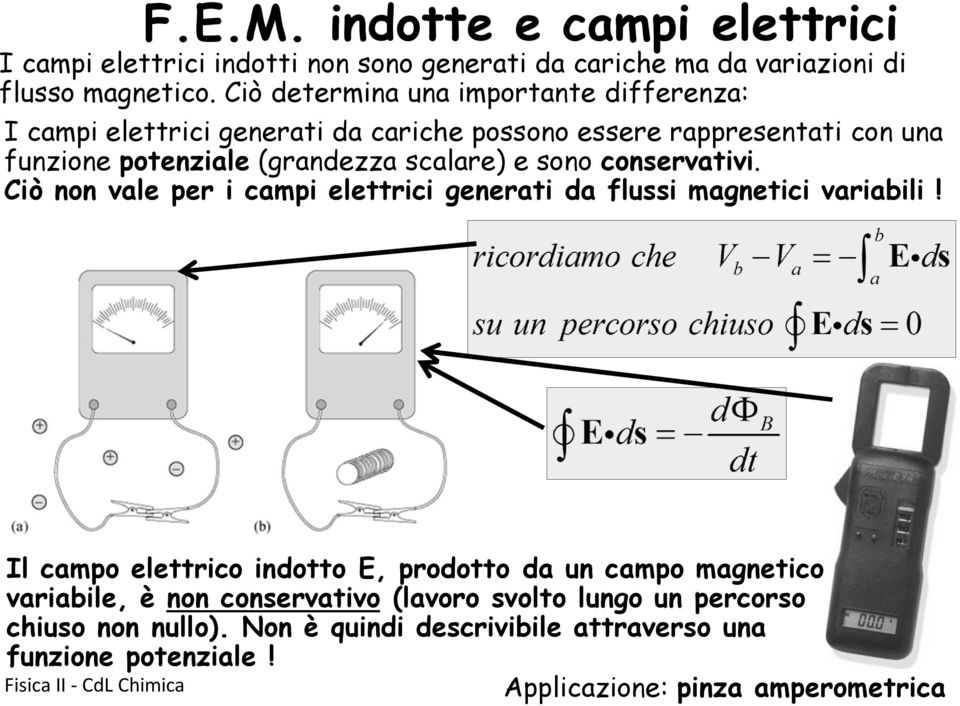 scalare) e sono conservativi. Ciò non vale per i campi elettrici generati da flussi magnetici variabili!