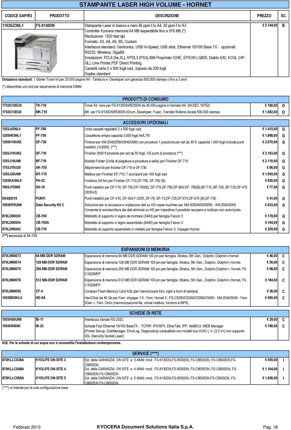 10/100 Base TX - opzionali: RS232, Wireless, GigaBit Emulazioni: PCL6 (5e,XL), KPDL3 (PS3),IBM Proprinter X24E, EPSON LQ850, Diablo 630, KCGL (HP- GL), Line Printer,PDF Direct Printing Cassetti carta