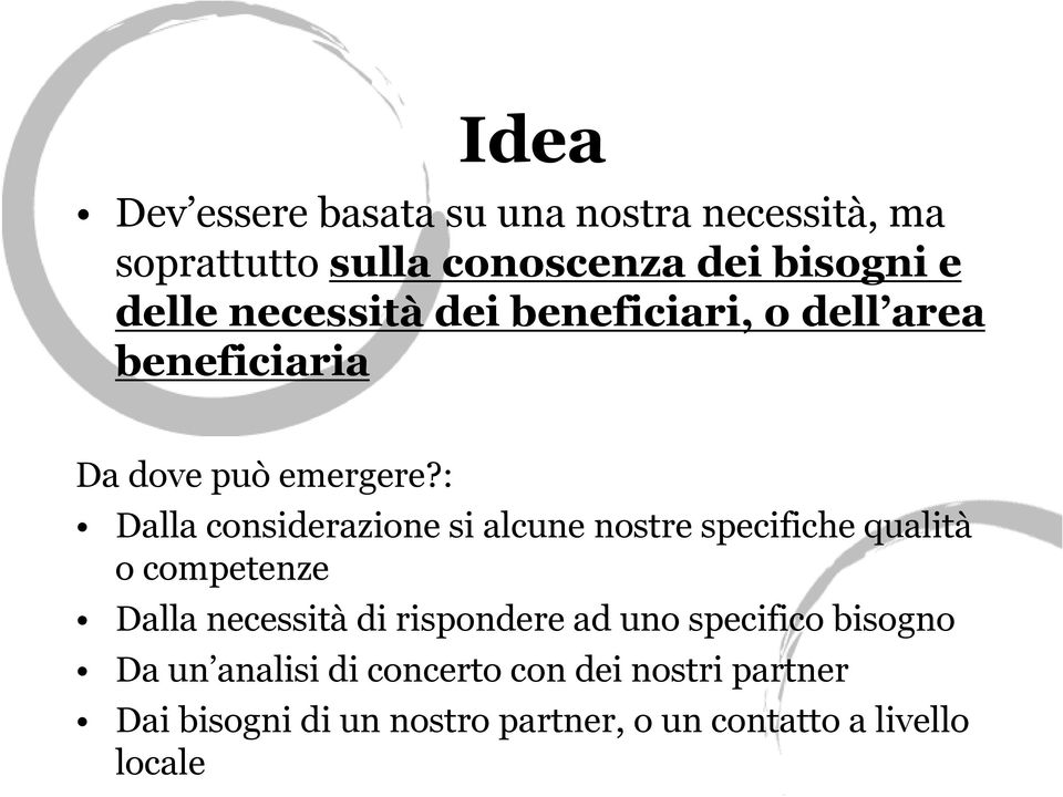 : Dalla considerazione si alcune nostre specifiche qualità o competenze Dalla necessità di rispondere