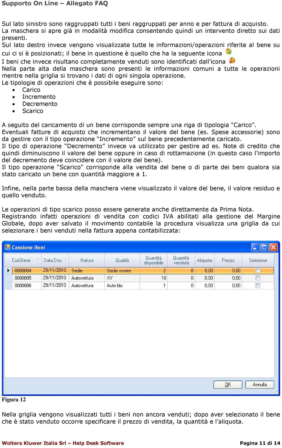 risultano completamente venduti sono identificati dall icona Nella parte alta della maschera sono presenti le informazioni comuni a tutte le operazioni mentre nella griglia si trovano i dati di ogni