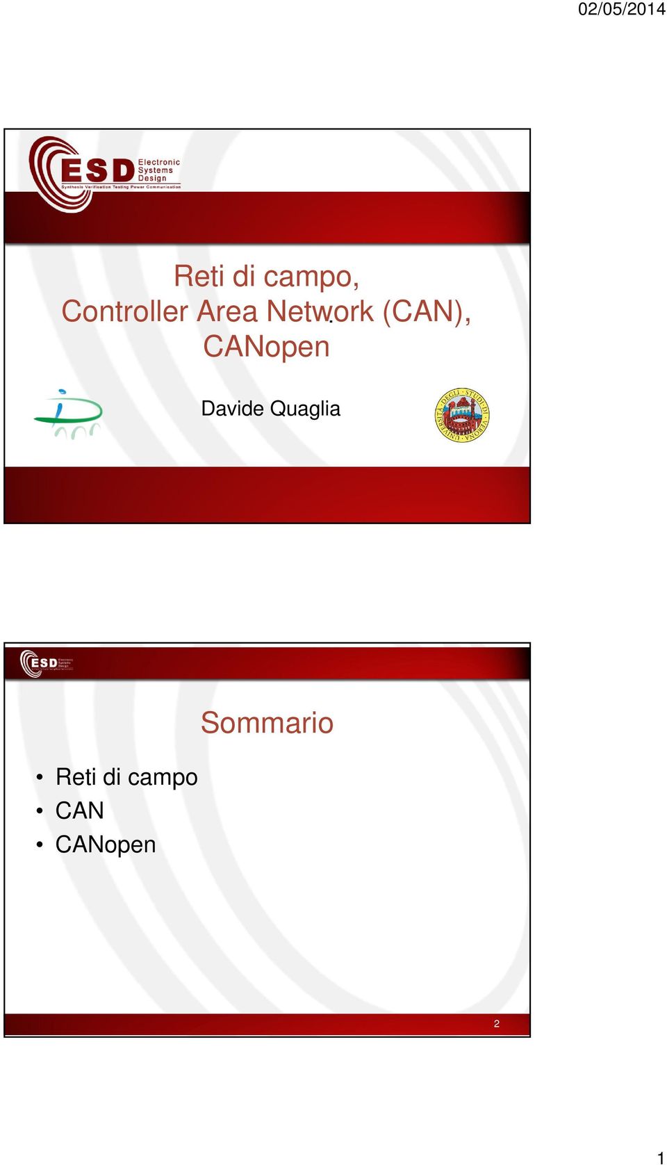 CANopen Davide Quaglia