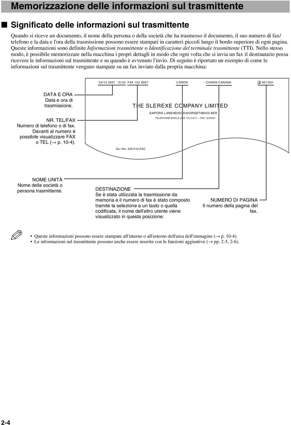 Queste informazioni sono definite Informazioni trasmittente o Identificazione del terminale trasmittente (TTI).