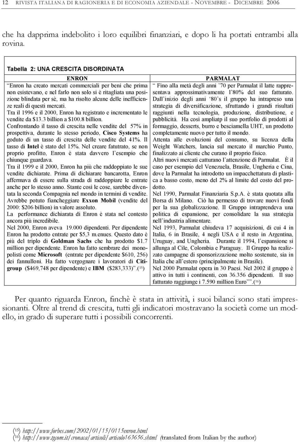 alcune delle inefficienze reali di questi mercati. Tra il 1996 e il 2000, Enron ha registrato e incrementato le vendite da $13.3 billion a $100.8 billion.