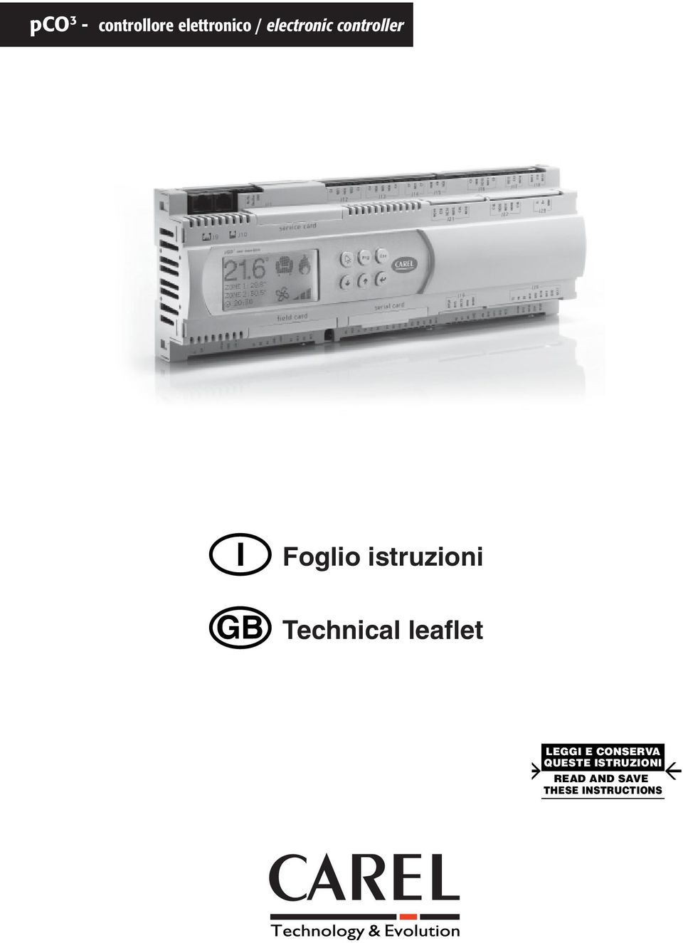 Technical leaflet LEGGI E CONSERVA