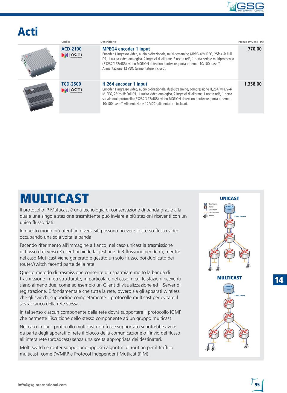 264 encoder 1 input Encoder 1 ingresso video, audio bidirezionale, dual-streaming, compressione H,264/MPEG-4/ MJPEG, 25fps @ Full D1, 1 uscita video analogica, 2 ingressi di allarme, 1 uscita relè, 1