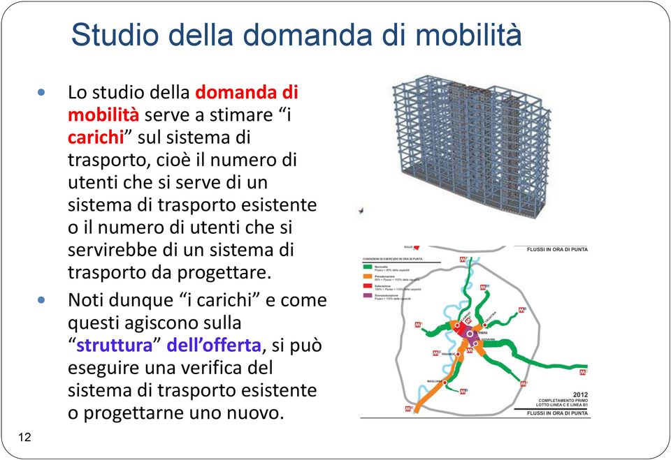 che si servirebbe di un sistema di trasporto da progettare.