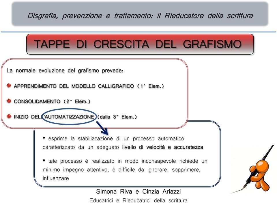 ) esprime la stabilizzazione di un processo automatico caratterizzato da un adeguato livello di velocità e