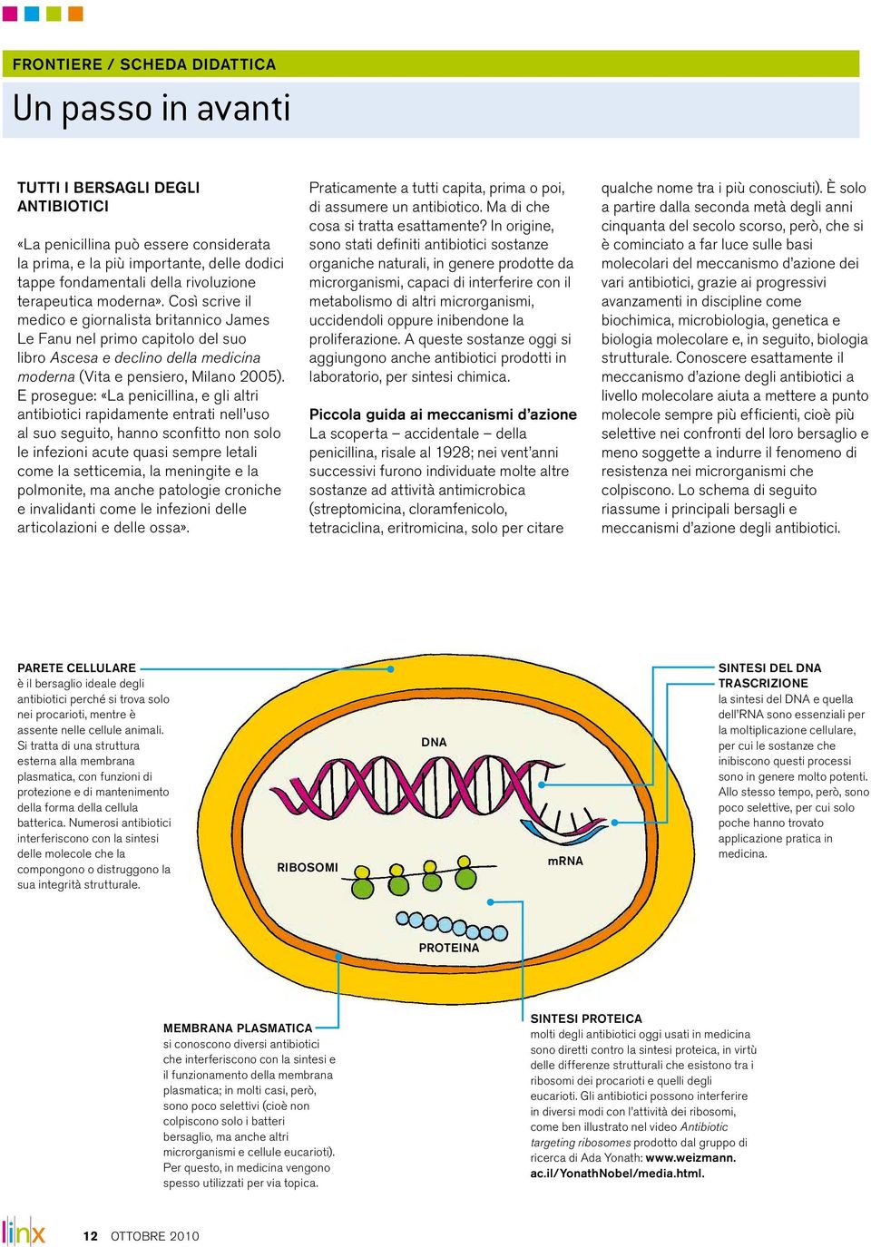 E prosegue: «La penicillina, e gli altri antibiotici rapidamente entrati nell uso al suo seguito, hanno sconfitto non solo le infezioni acute quasi sempre letali come la setticemia, la meningite e la