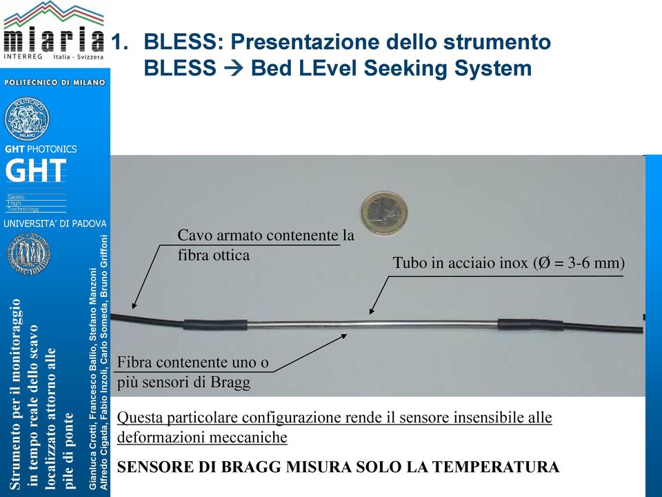 contenente uno o più sensori di Bragg Questa particolare configurazione rende il