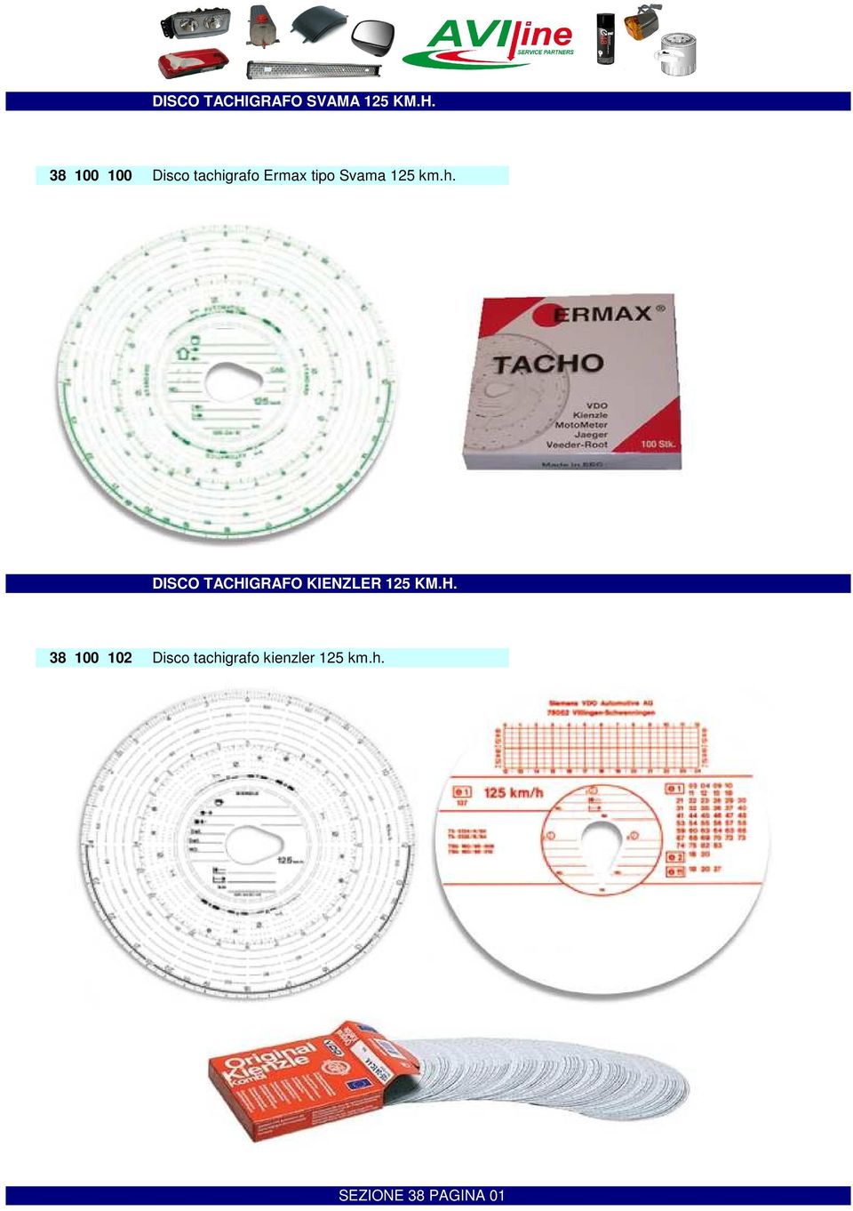 38 100 100 Disco tachigrafo Ermax tipo Svama