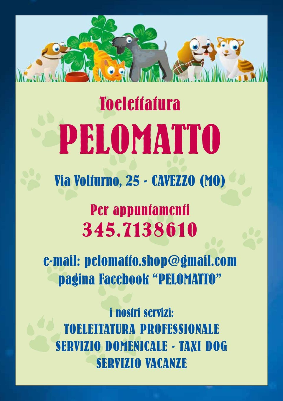 com pagina Facebook PELOMATTO i nostri servizi: