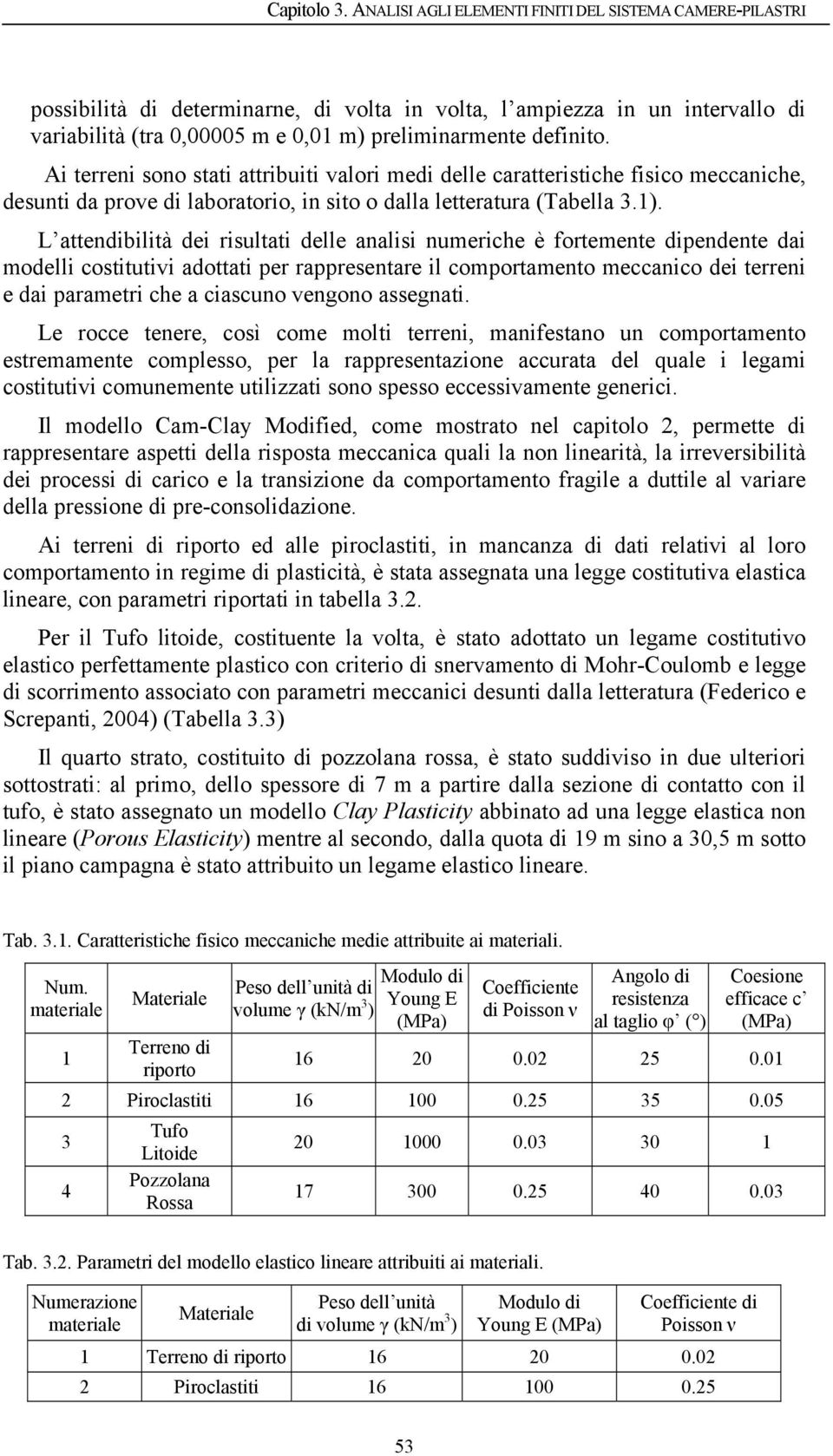 L attendibilità dei risultati delle analisi numeriche è fortemente dipendente dai modelli costitutivi adottati per rappresentare il comportamento meccanico dei terreni e dai parametri che a ciascuno