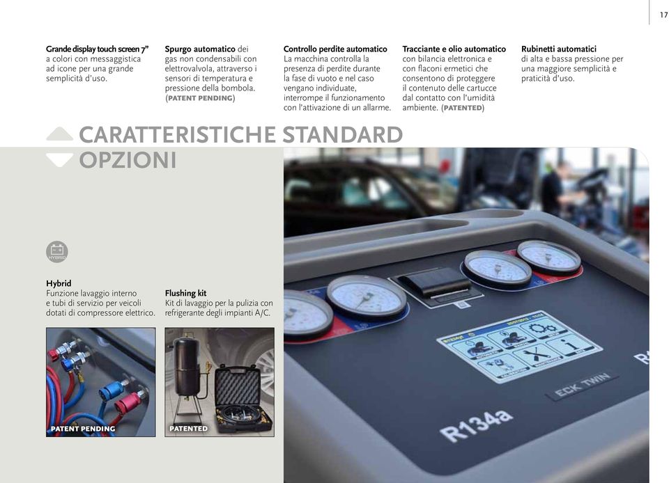 (PATENT PENDING) Controllo perdite automatico La macchina controlla la presenza di perdite durante la fase di vuoto e nel caso vengano individuate, interrompe il funzionamento con l attivazione di un