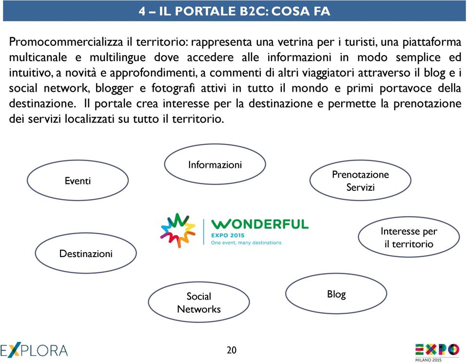 network, blogger e fotografi attivi in tutto il mondo e primi portavoce della destinazione.