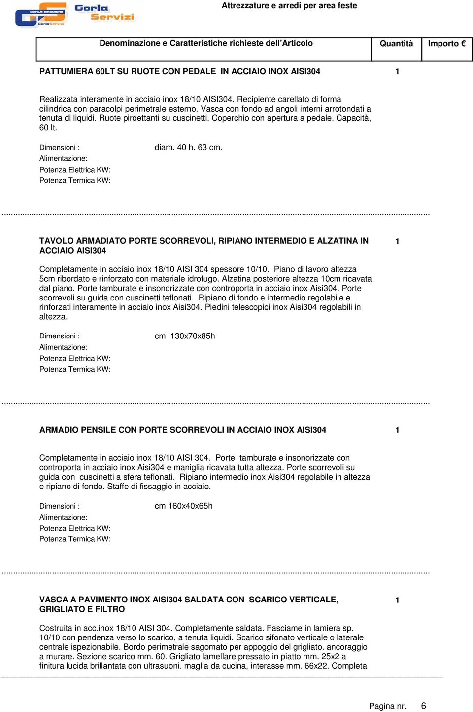 TAVOLO ARMADIATO PORTE SCORREVOLI, RIPIANO INTERMEDIO E ALZATINA IN ACCIAIO AISI304 Completamente in acciaio inox 8/0 AISI 304 spessore 0/0.