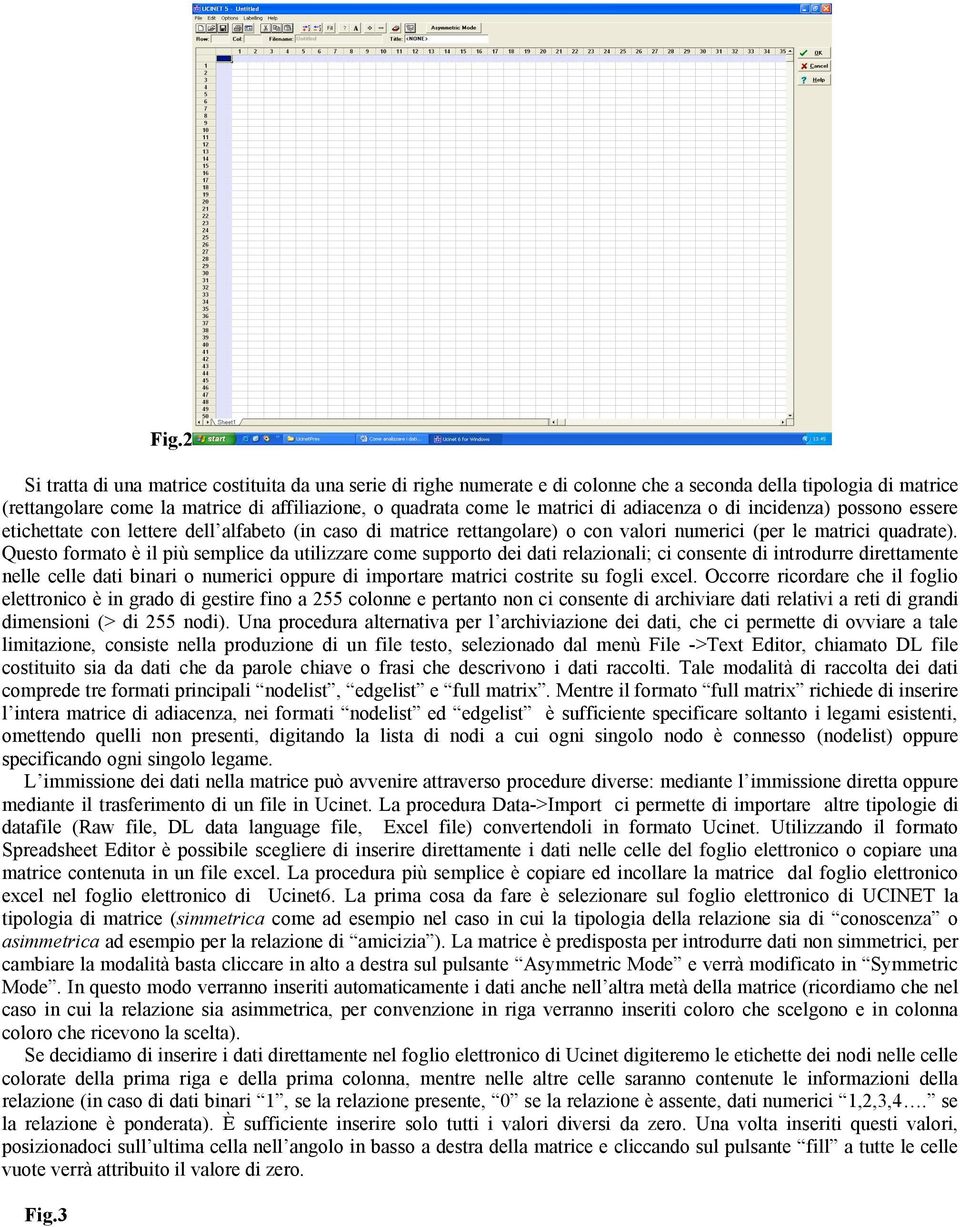 Questo formato è il più semplice da utilizzare come supporto dei dati relazionali; ci consente di introdurre direttamente nelle celle dati binari o numerici oppure di importare matrici costrite su