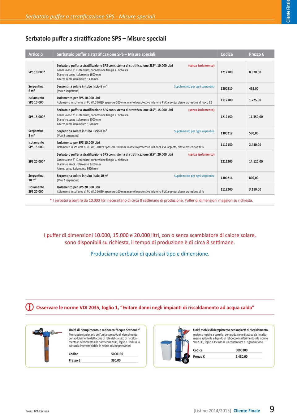 000 Serbatoio puffer a stratificazione SPS con sistema di stratificazione SLS, 10.