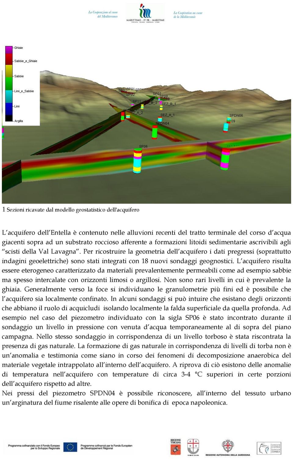 Per ricostruire la geometria dell acquifero i dati pregressi (soprattutto indagini geoelettriche) sono stati integrati con 18 nuovi sondaggi geognostici.