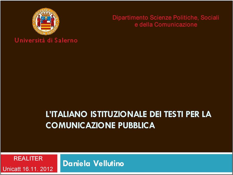 ISTITUZIONALE DEI TESTI PER LA COMUNICAZIONE