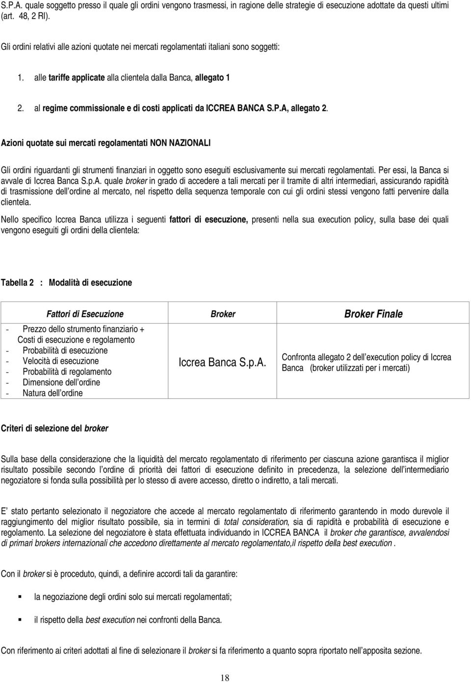 al regime commissionale e di costi applicati da ICCREA BANCA S.P.A, allegato 2.