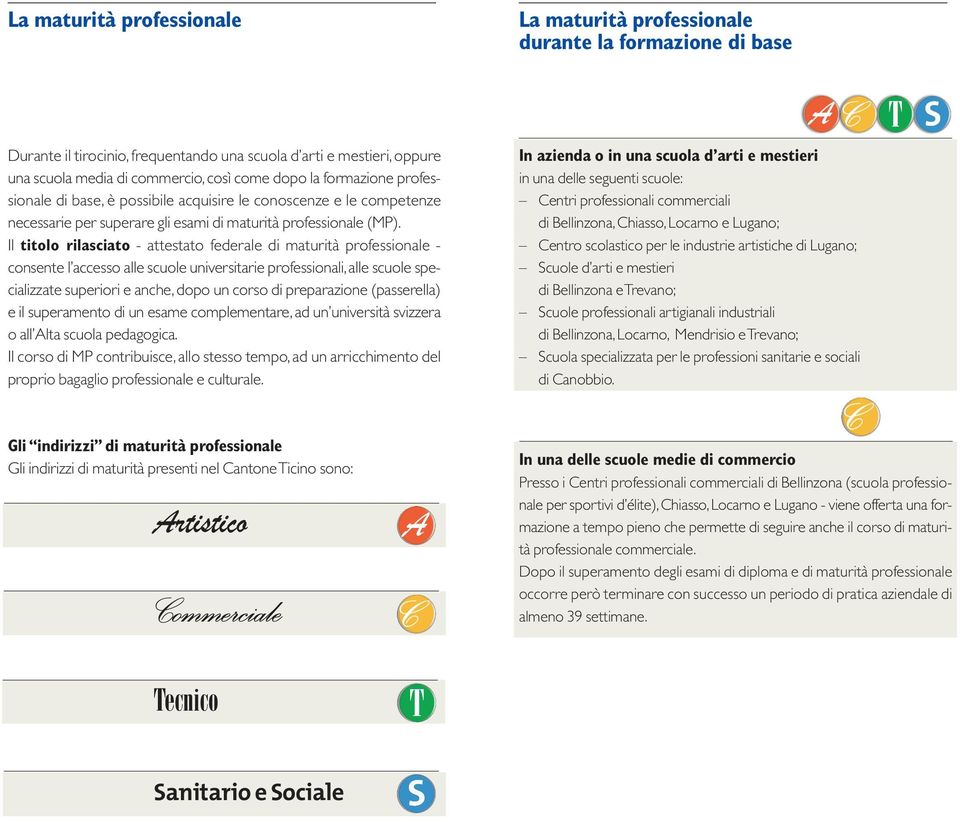 Il titolo rilasciato - attestato federale di maturità professionale - consente l accesso alle scuole universitarie professionali, alle scuole specializzate superiori e anche, dopo un corso di