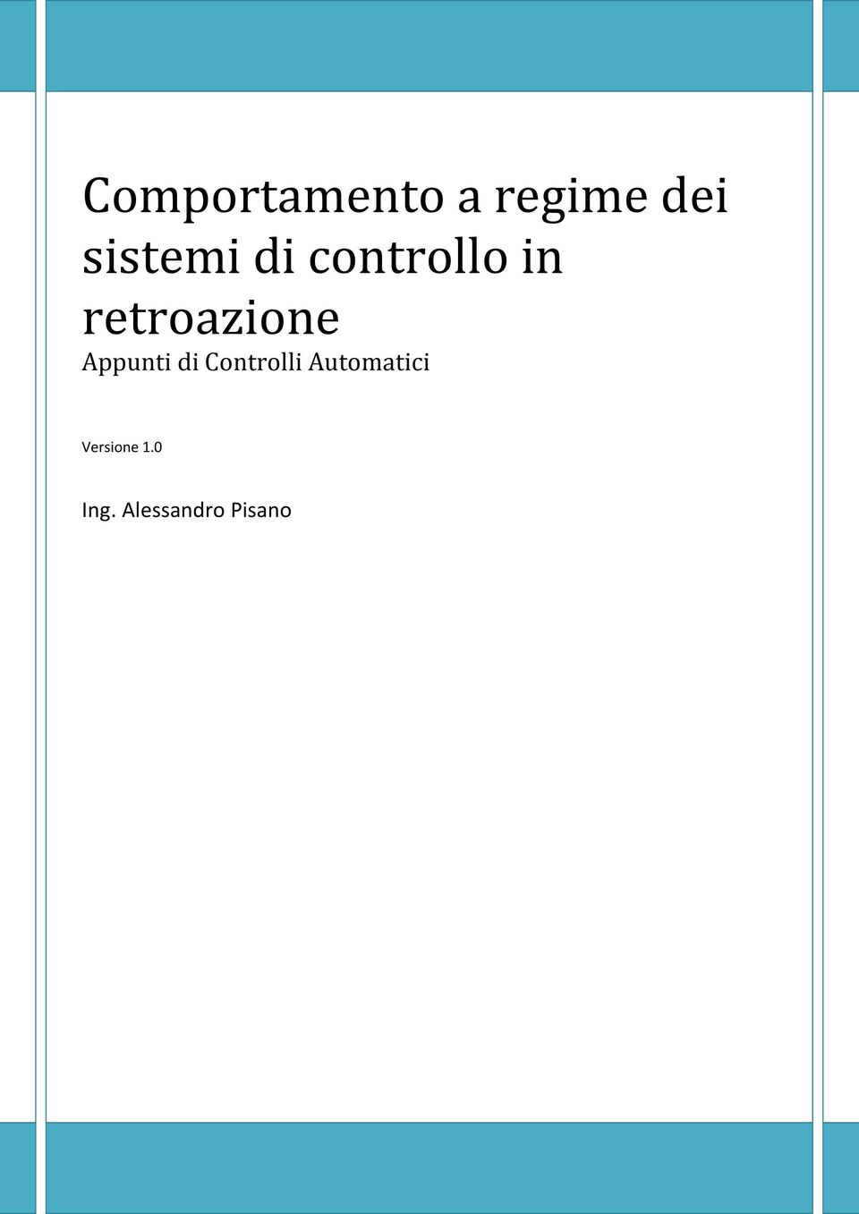 retroazione Appunti di Controlli